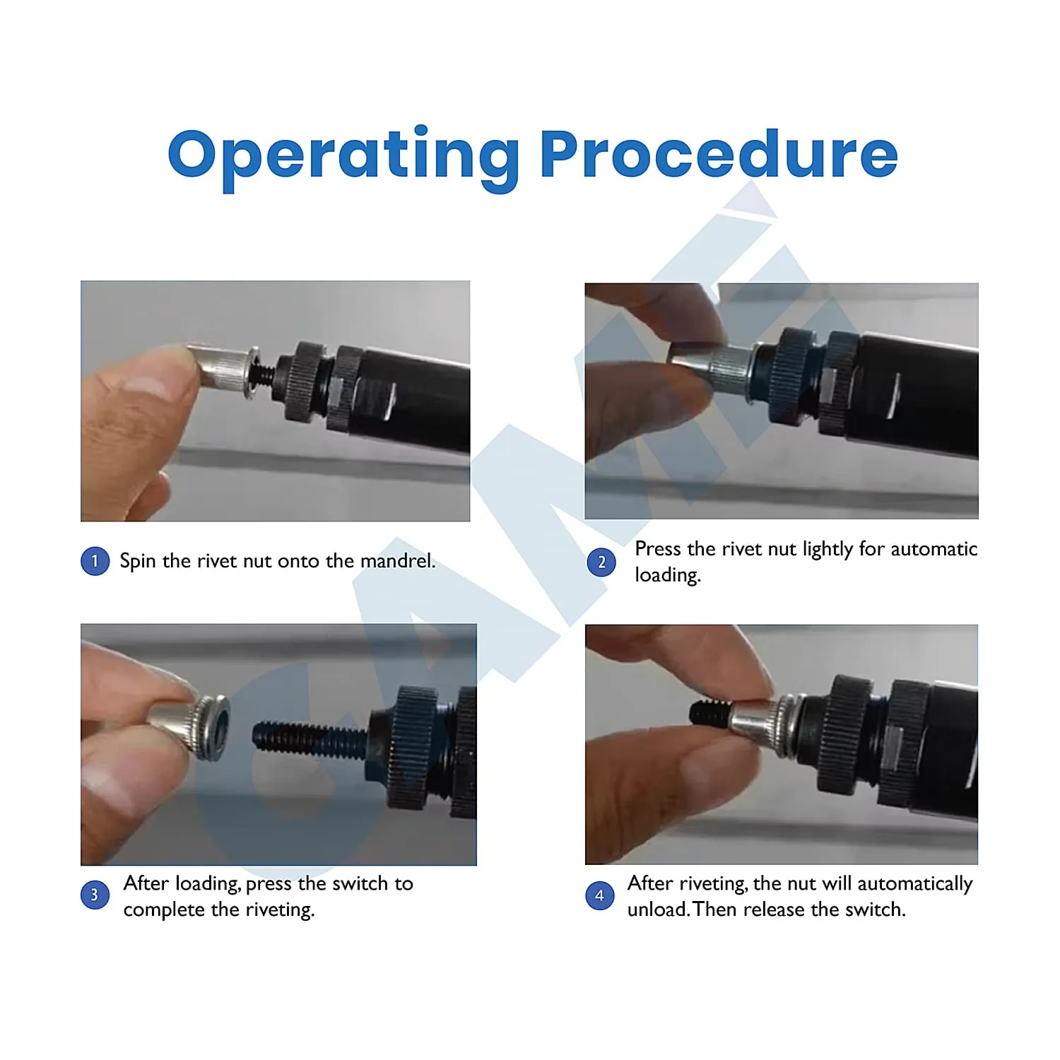 Game 25.5 - 35.7 kN (Pull Force) Air Hydraulic Rivet Nut Tool, PRN-0836-B
