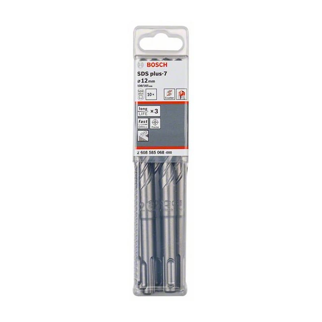 Bosch 12 x 165 mm SDS plus-7 Hammer Drill Bits, 2 608 585 068