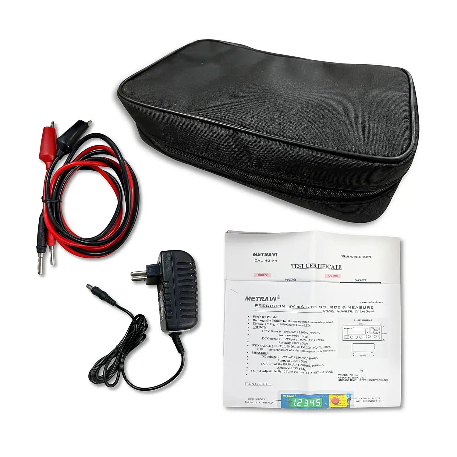 Metravi 4-1/2 Digit 20000 Counts mV mA RTD Calibrator, CAL-404-4