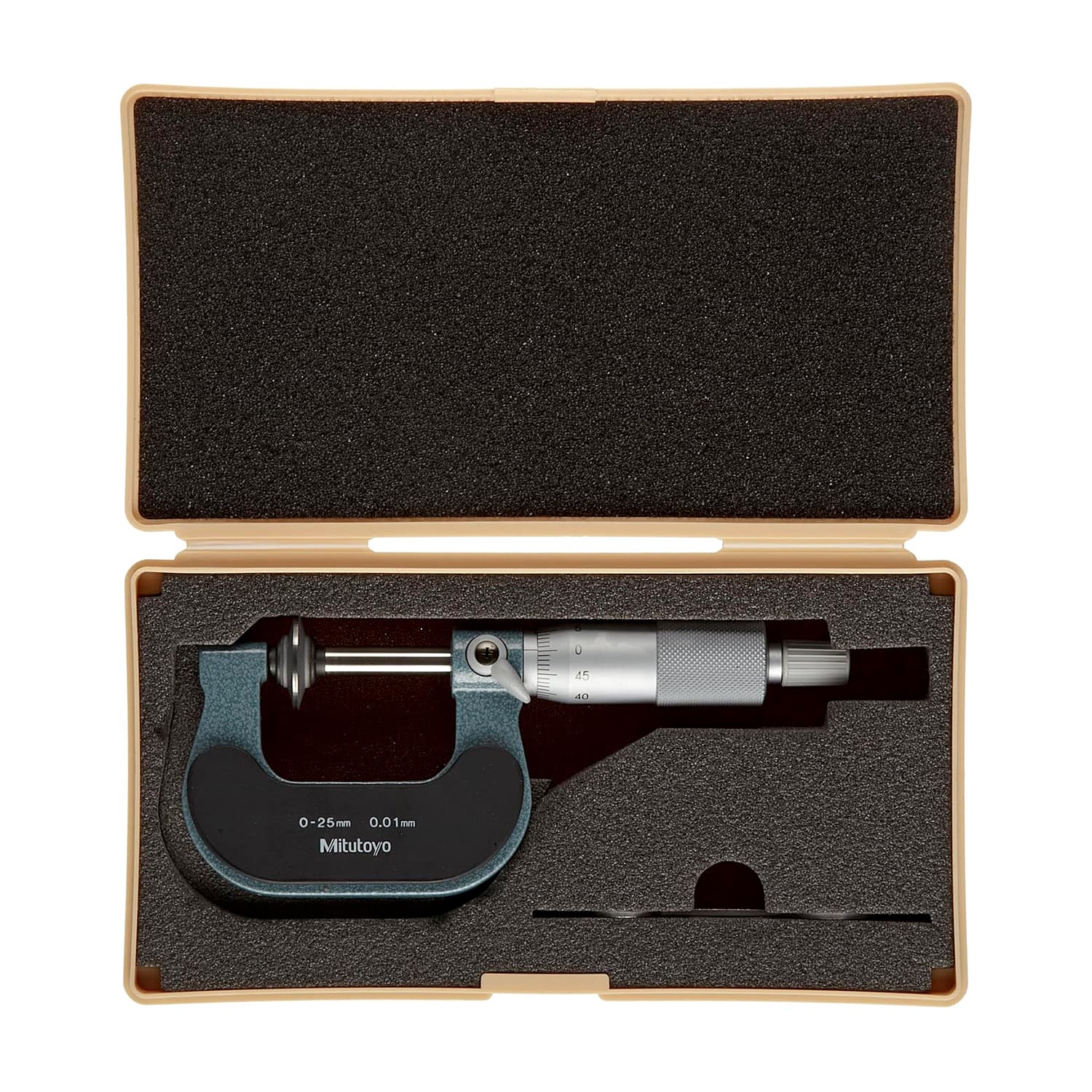 Mitutoyo 0 - 25 mm Disk Micrometer with Carbide Tips, 123-113