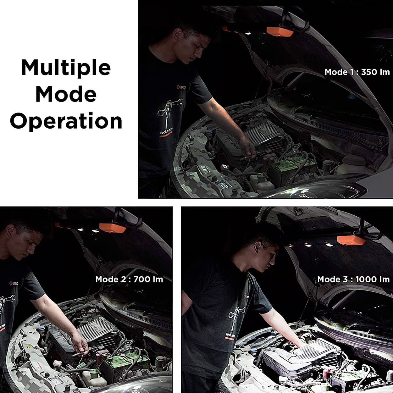 Groz 15W COB Under Hood Expandable LED Light For Mechanics, Auto Workshop & Fleet Maintenance, LED/351