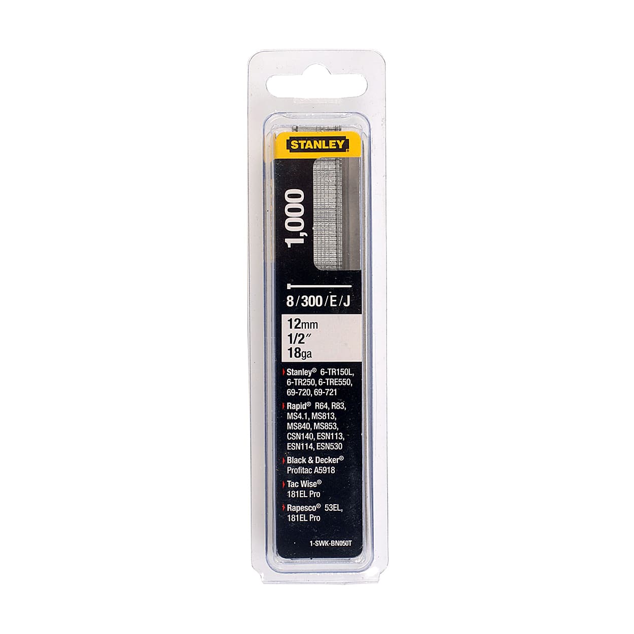 Stanley 15 mm 5/8 Inch Brad Nails J Type (Pack of 1000 Pcs), 1-SWK-BN0625T