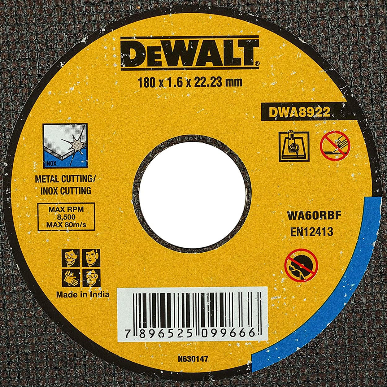 Dewalt 180 x 1.6 x 22.23 mm Inox Cutting Wheel, DWA8922