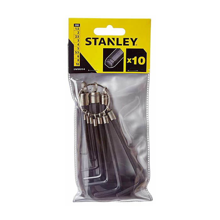 Stanley 10 Pcs Metric Hex Key Ring Set, STMT69213-8