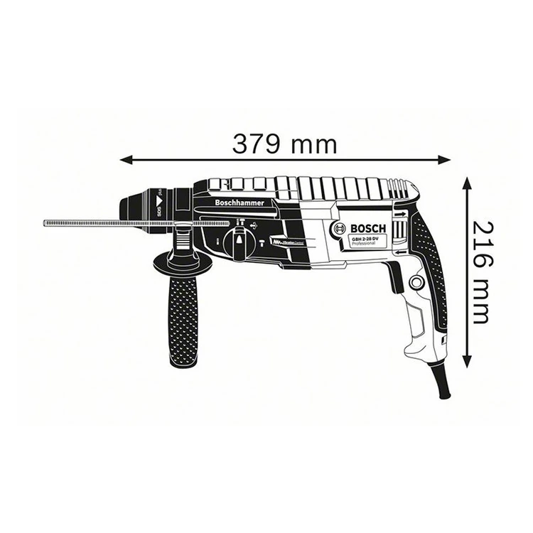 Bosch 850W Professional Rotary Hammer with SDS Plus, GBH 2-28 DV