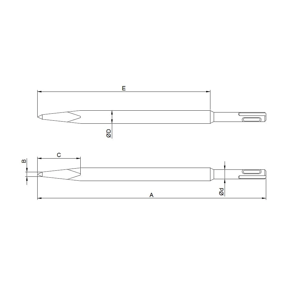 Taparia 14 mm Dia. (Cutting Edge) Pointed Tip SDS Chisel, ECB 14250