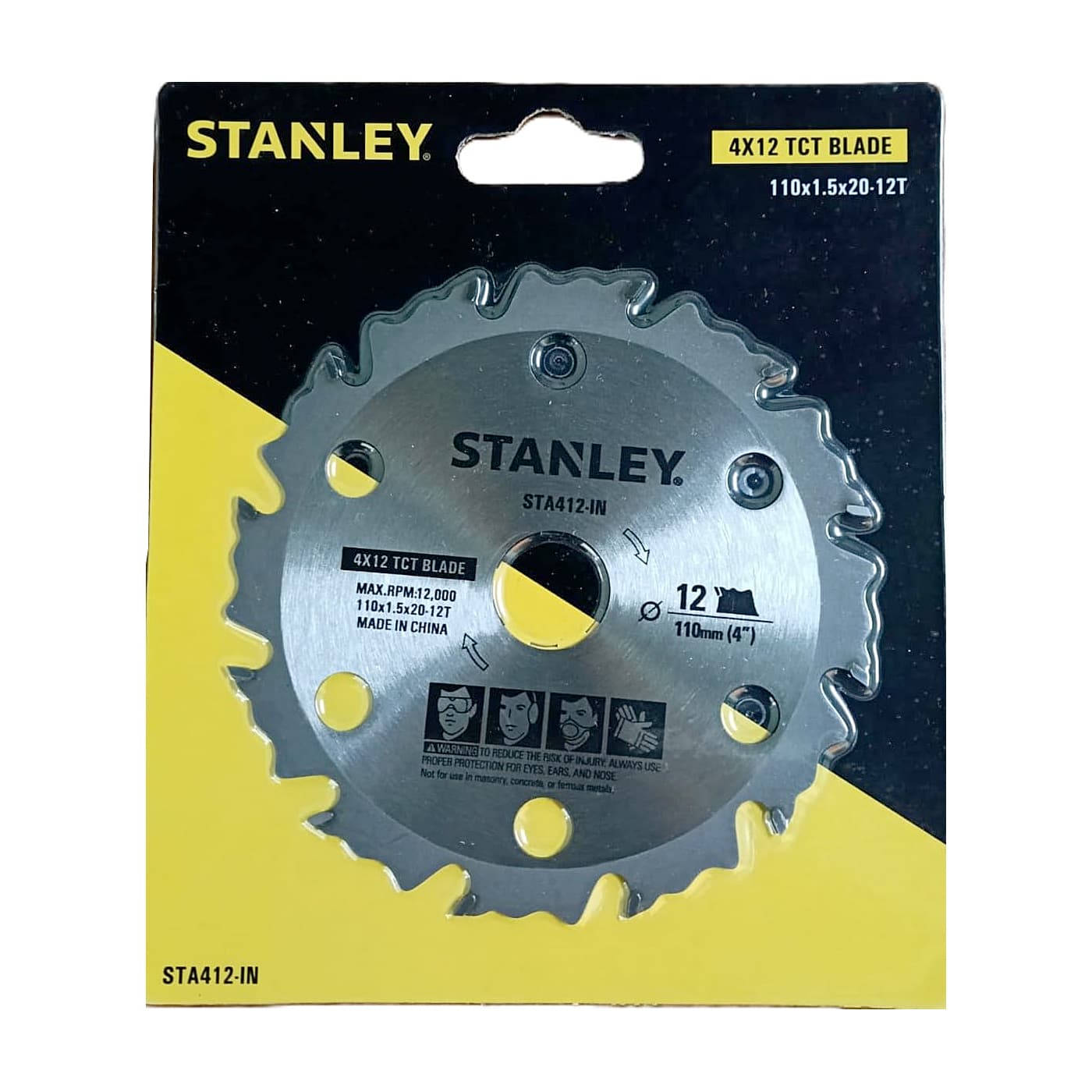 Stanley 4 inch / 110 mm TCT Saw Blade For Wood (12 Teeth), STA412-IN