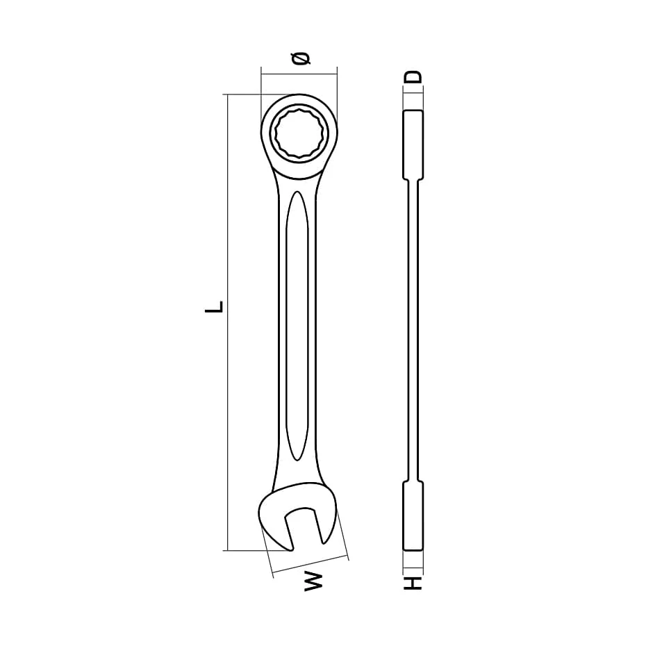 Hogert 13 mm Combination Ratchet Spanner, HT1R013