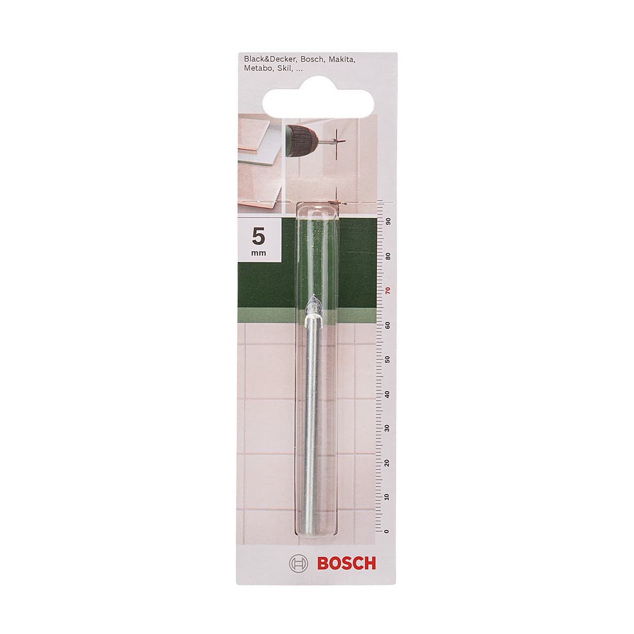 Bosch 5.00 mm Dia Glass & Tile Drill Bit, 2 609 255 466