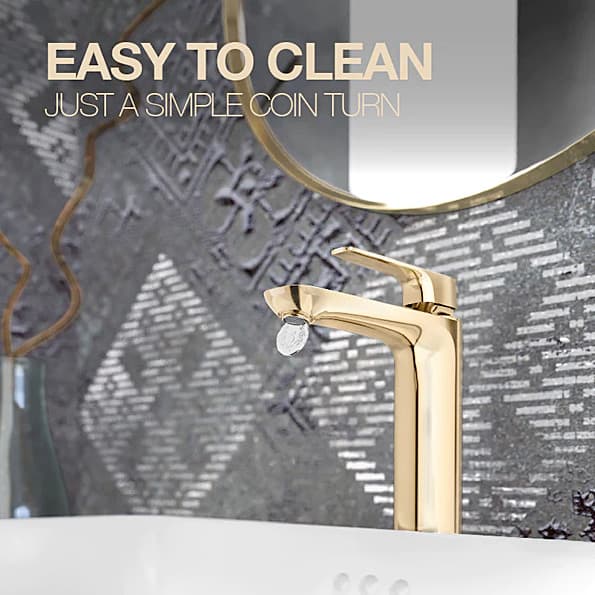 Kohler Aleo+ Single Control Tall Basin / Lavatory Faucet Without Drain In French Gold Finish, K-72337IN-4ND-AF