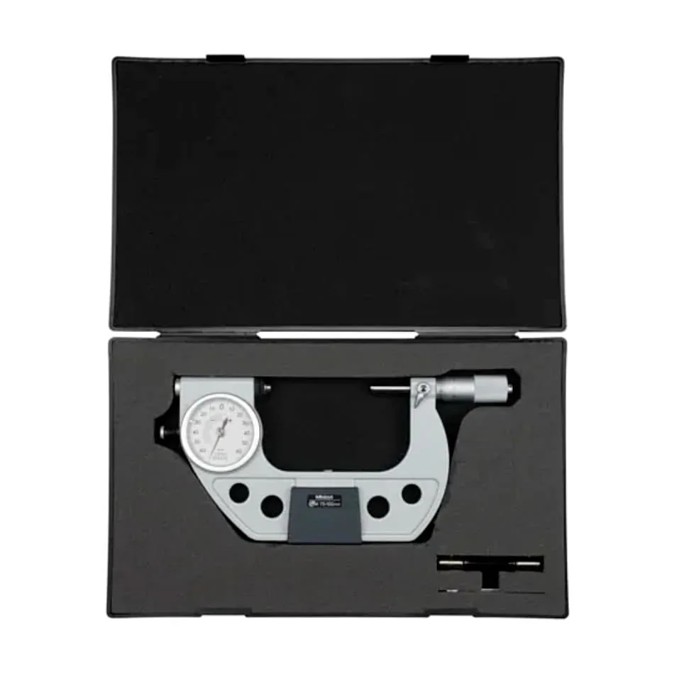 Mitutoyo 75 - 100 mm Dial Indicating Micrometer with Left Side Operating Button, 510-124