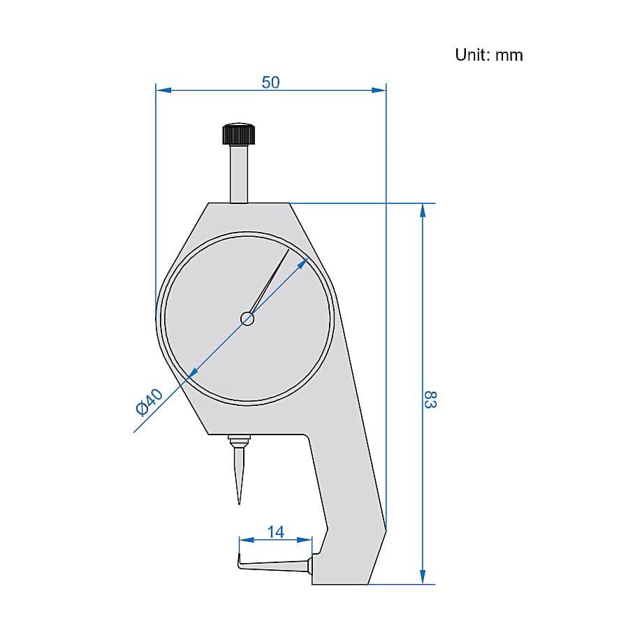 Insize 0 - 10 mm Thickness Gauge with Pointed Tips, 2864-10