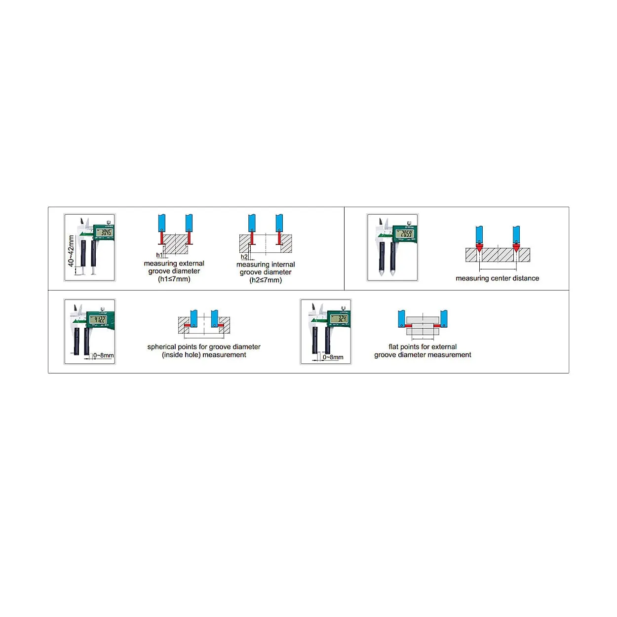 Insize Accessory Set for Large Digital Calipers, 6145-500