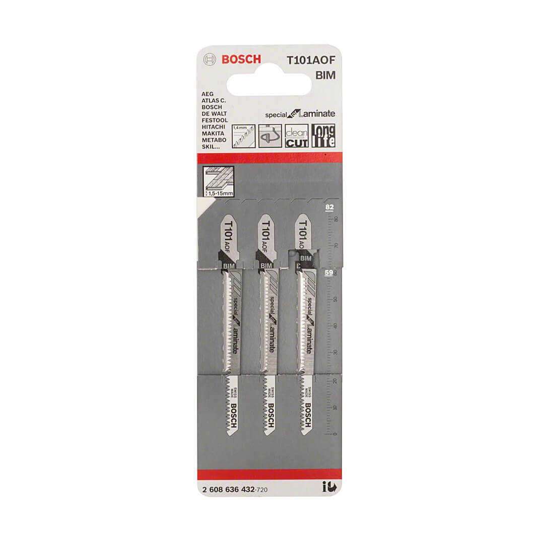 Bosch 83 mm Jigsaw Blades Special for Laminate (T 101 AOF), 2 608 636 432