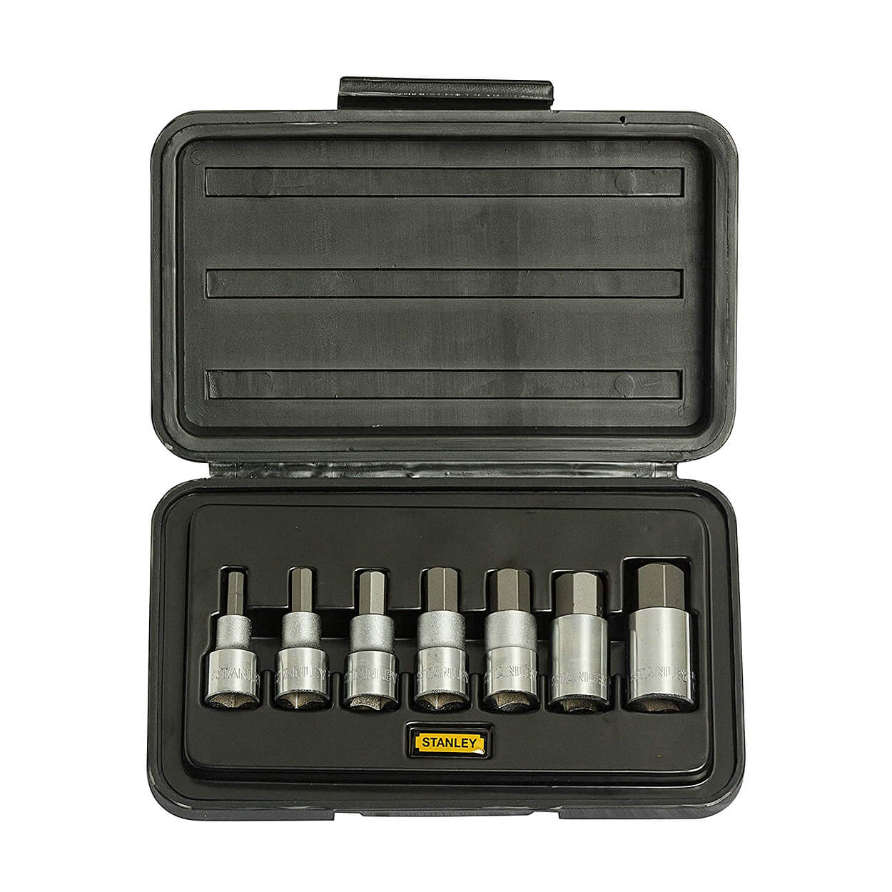 Stanley 7 Pcs 1/2 Inch Sq. Drive Hex Bit Metric Socket Set, 1-89-099