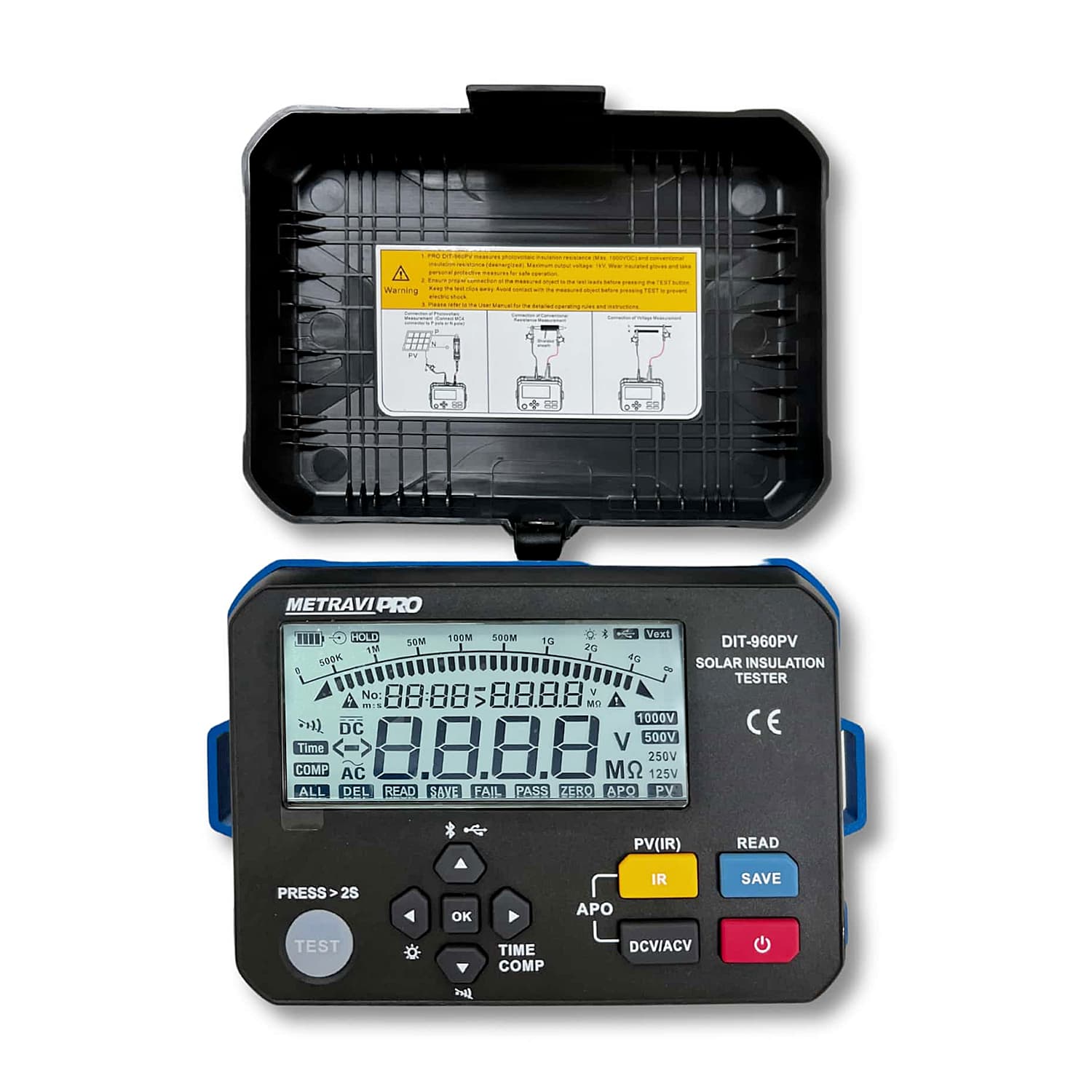 Metravi 0.125M - 4000M Ohms Digital Solar Insulation Tester, PRO DIT-960PV