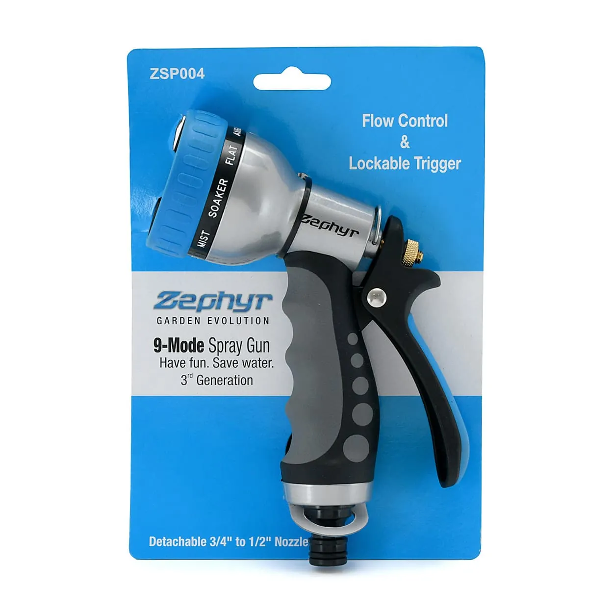 Zephyr 9-Mode High Performance Water Spray Gun - Saves Water (Gen. 3), ZSP004