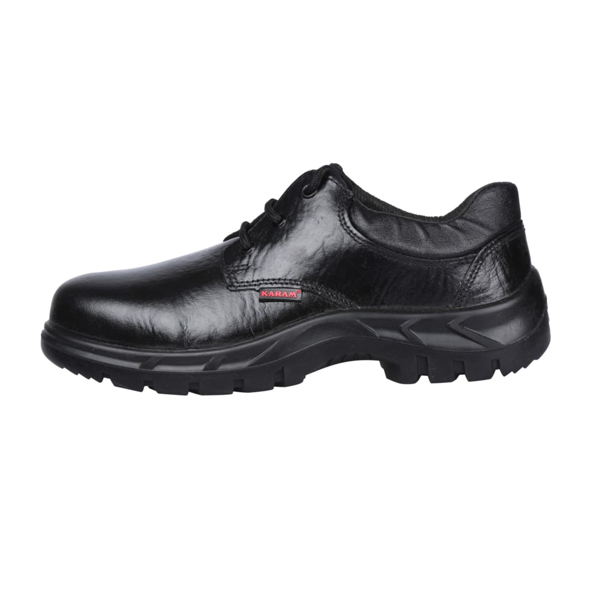 Karam Workmen's Deluxe Leather Safety Shoe - Fibre Toe (Black), FS05BL
