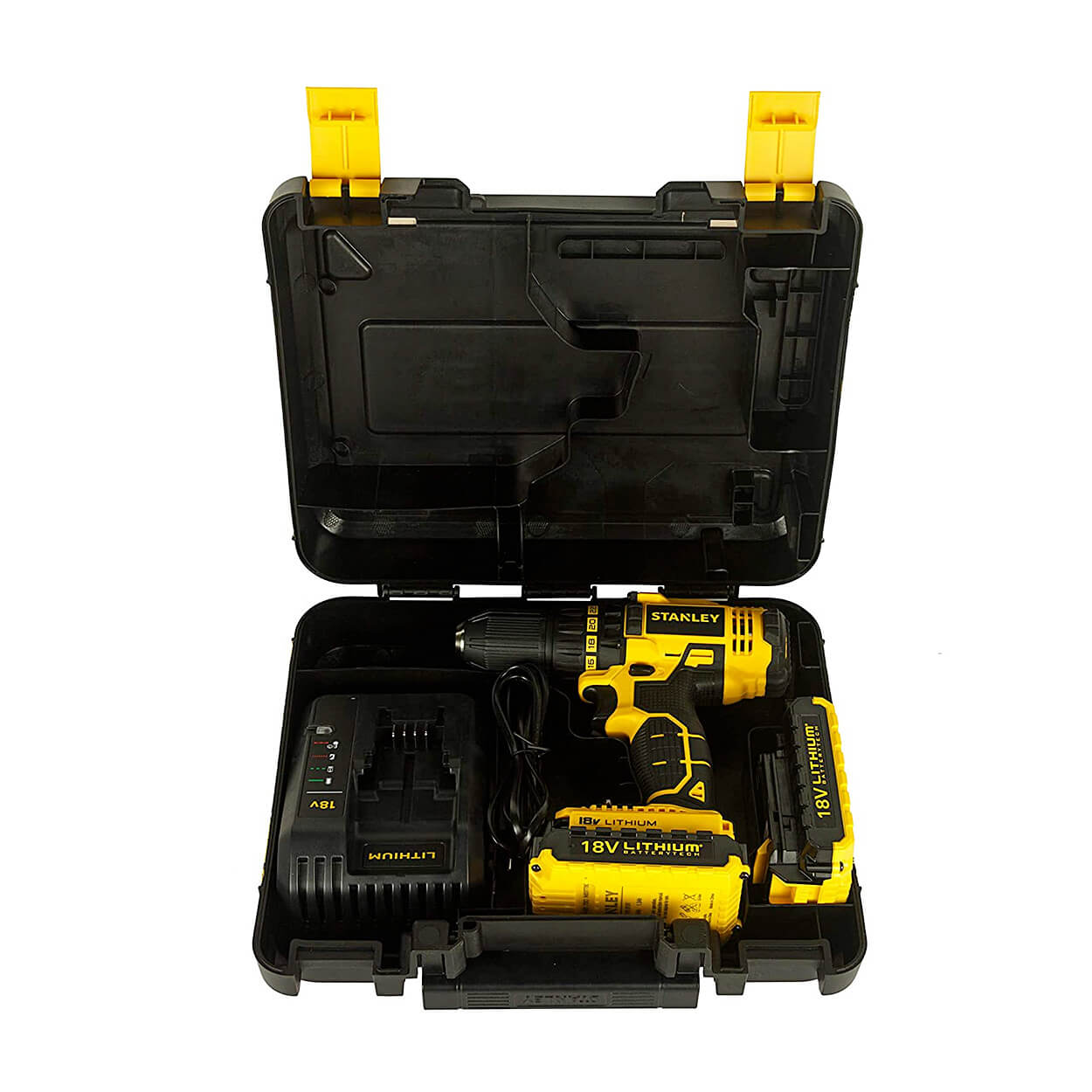 Stanley 18V / 1.3 Ah / 13mm Li-Ion Cordless Drill Driver With 2 Batteries & Charger, SCD20C2K