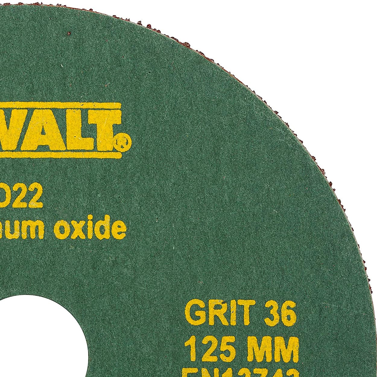 Dewalt 125 mm / 36 Grit Aluminium Oxide Fiber Sanding Disc (Pack of 10 Pcs), D22-IN