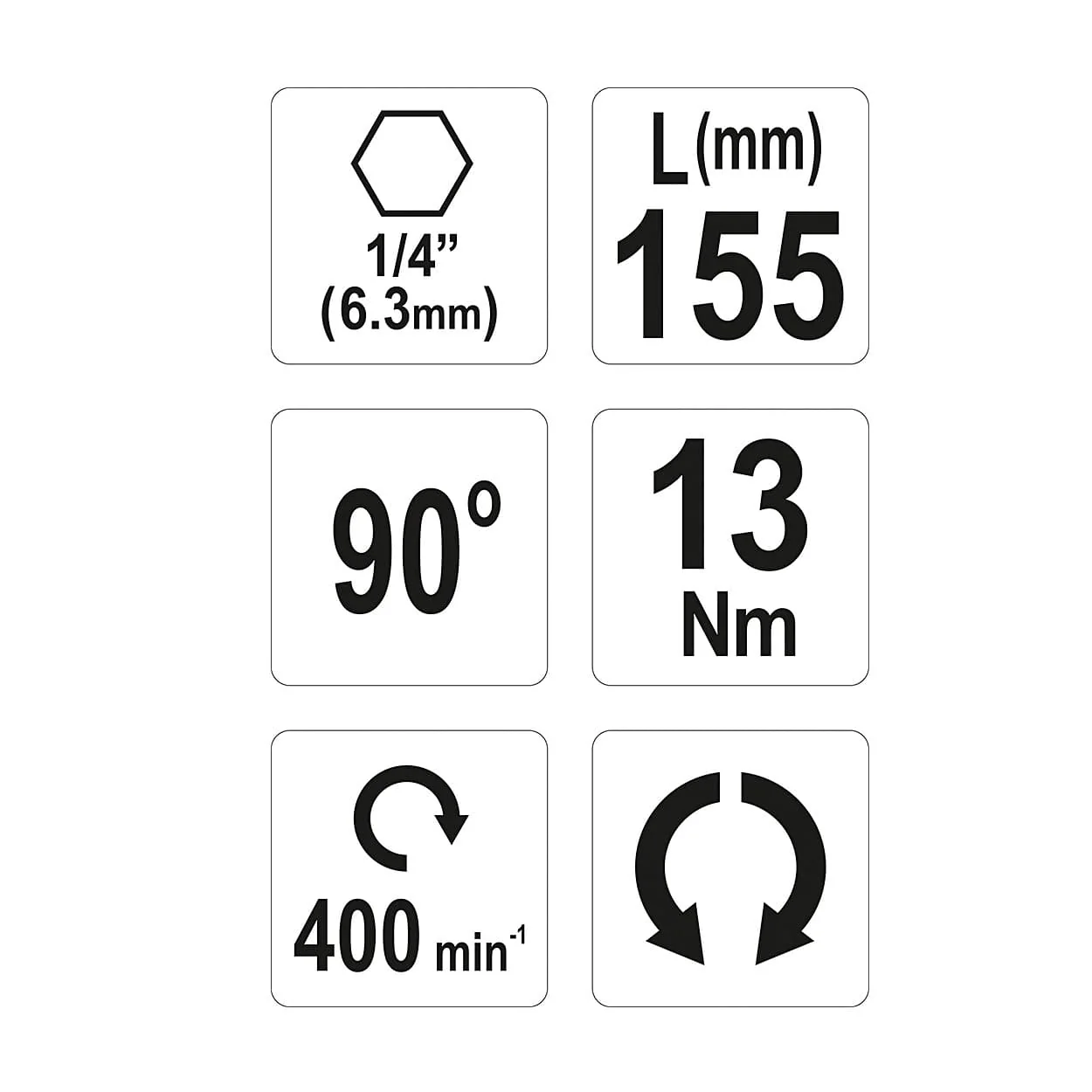 Yato 155 mm/ 1/4 Inch Angle Adapter (Corded), YT-04631