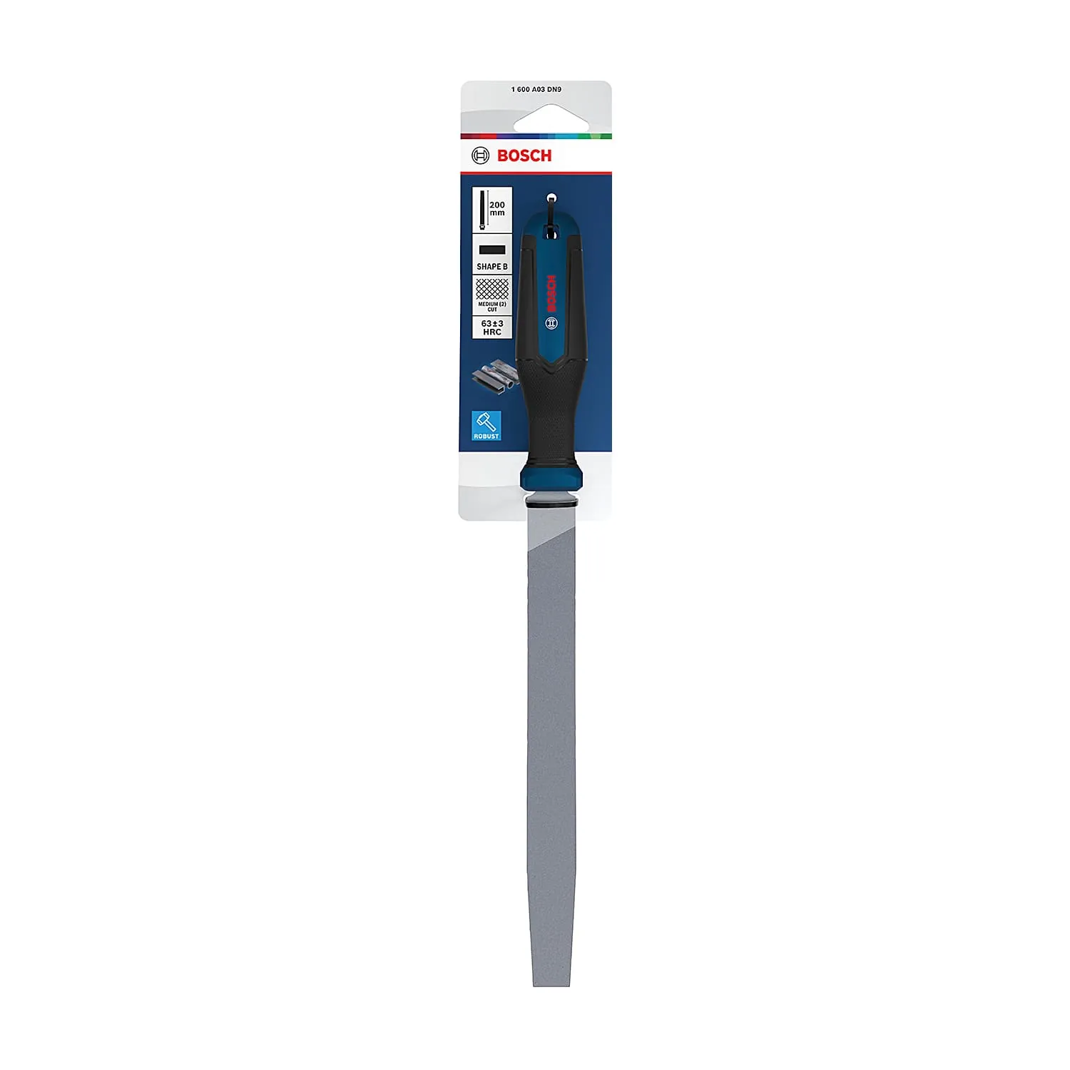 Bosch 200 mm / 8 inch Flat Metal Rasp File (Shape B), 1 600 A03 DN9