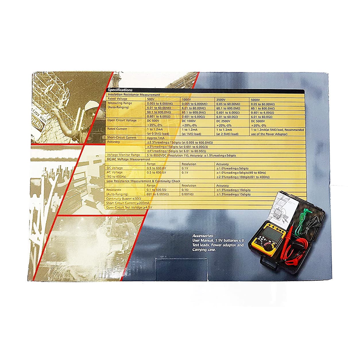 Metravi 500V - 5000V Battery Cum Mains Operated Digital Insulation Resistance Tester, DIT-921
