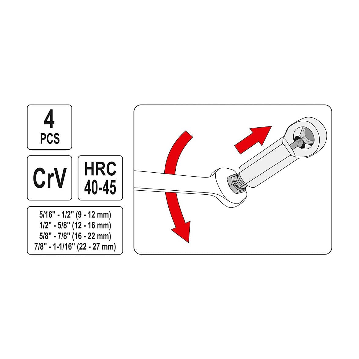 Yato 4 Pcs Heavy Duty Nut Splitter Tools Set, YT-0585