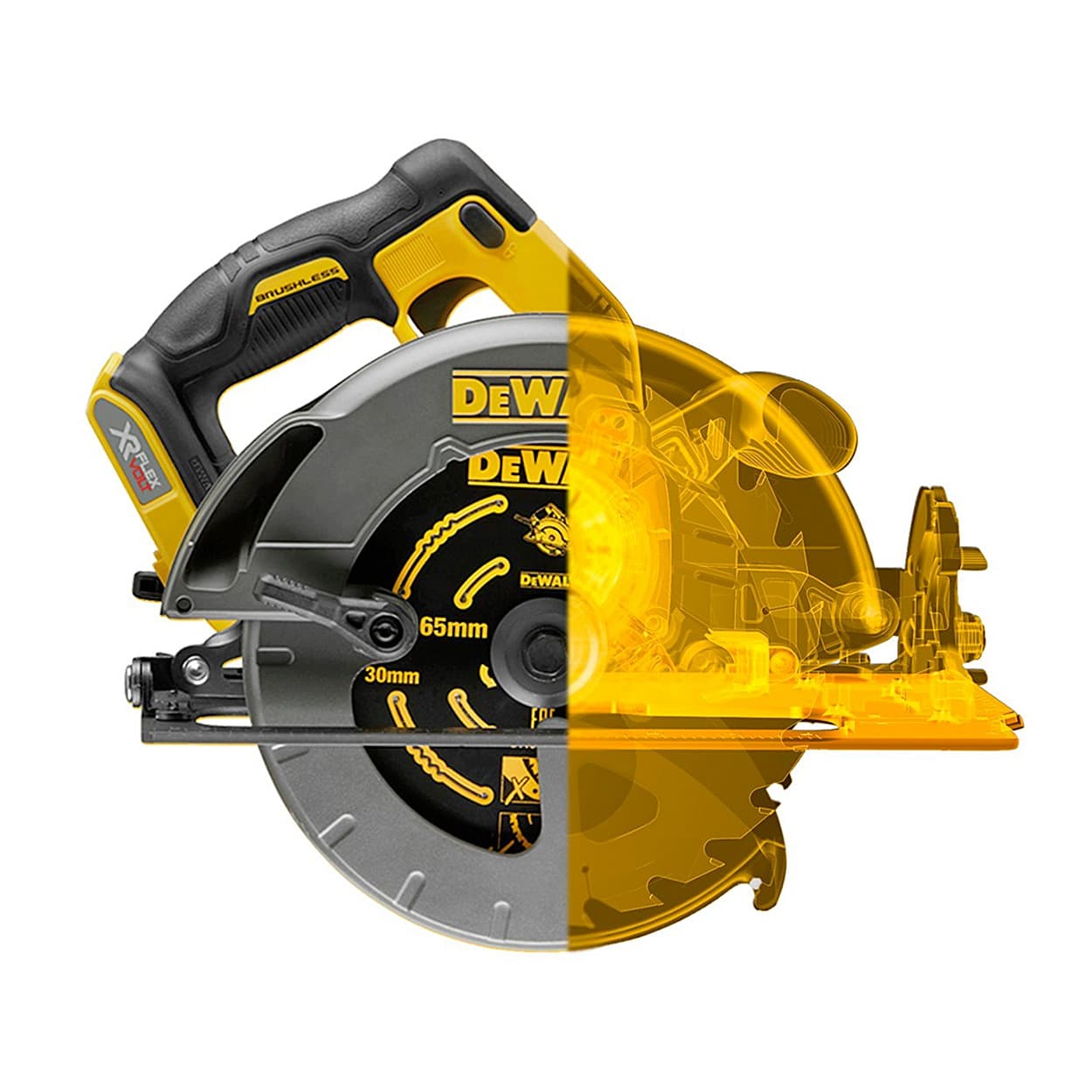 Dewalt 54V / 67mm XR FLEXVOLT Li-ion Cordless Circular Saw with Brushless Motor (Bare), DCS575NT-XJ