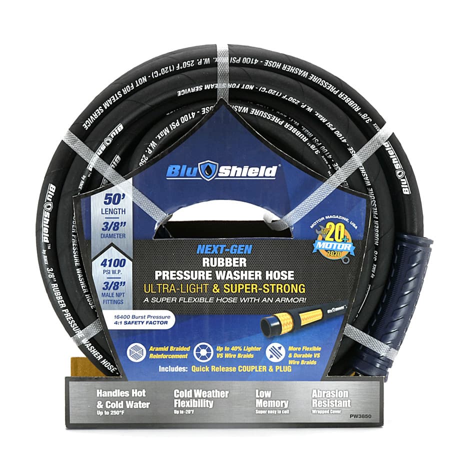 BluBird 10 Mtr / 10 mm Kevlar-Braided Pressure Washer Hose with Fittings, ZPW1010