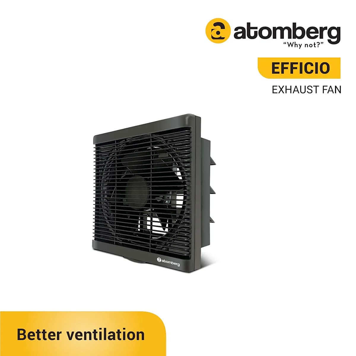 Atomberg Efficio 250 mm Energy Saving Exhaust Fan With BLDC Motor (Black)