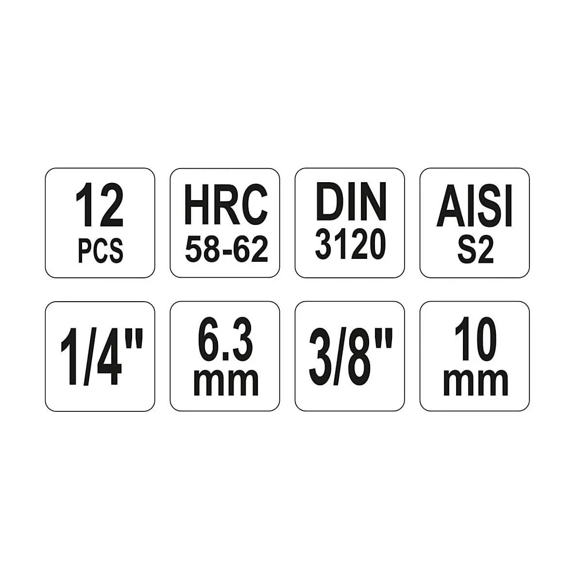Yato 12 Pcs Torx Bit Sockets Set, YT-04331
