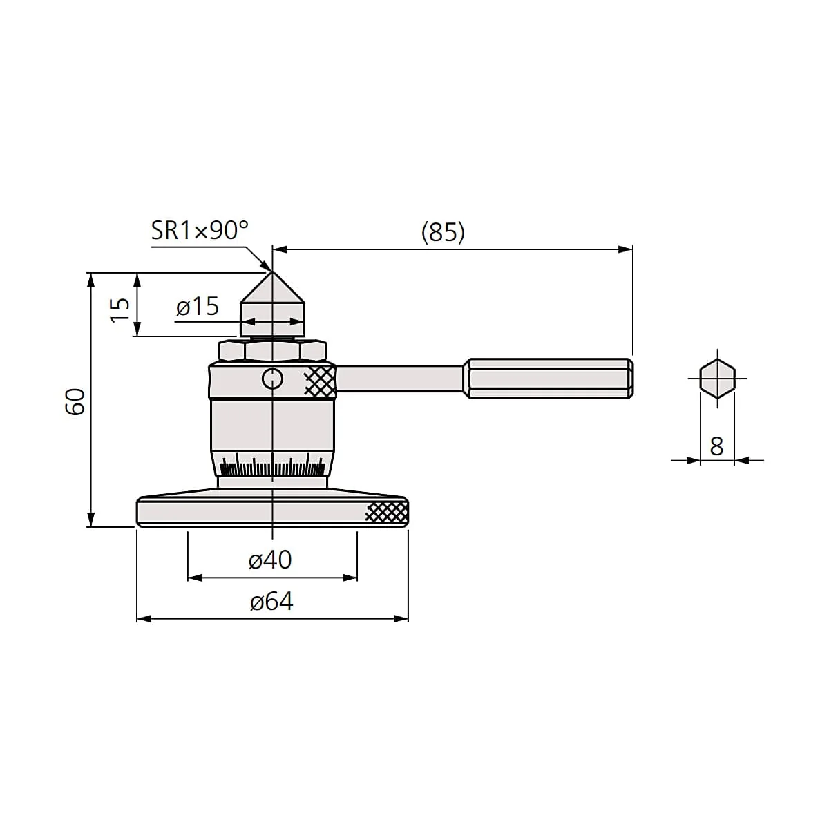 Mitutoyo 60 - 75 mm Micro Jack with Adjustable Handle, 7850