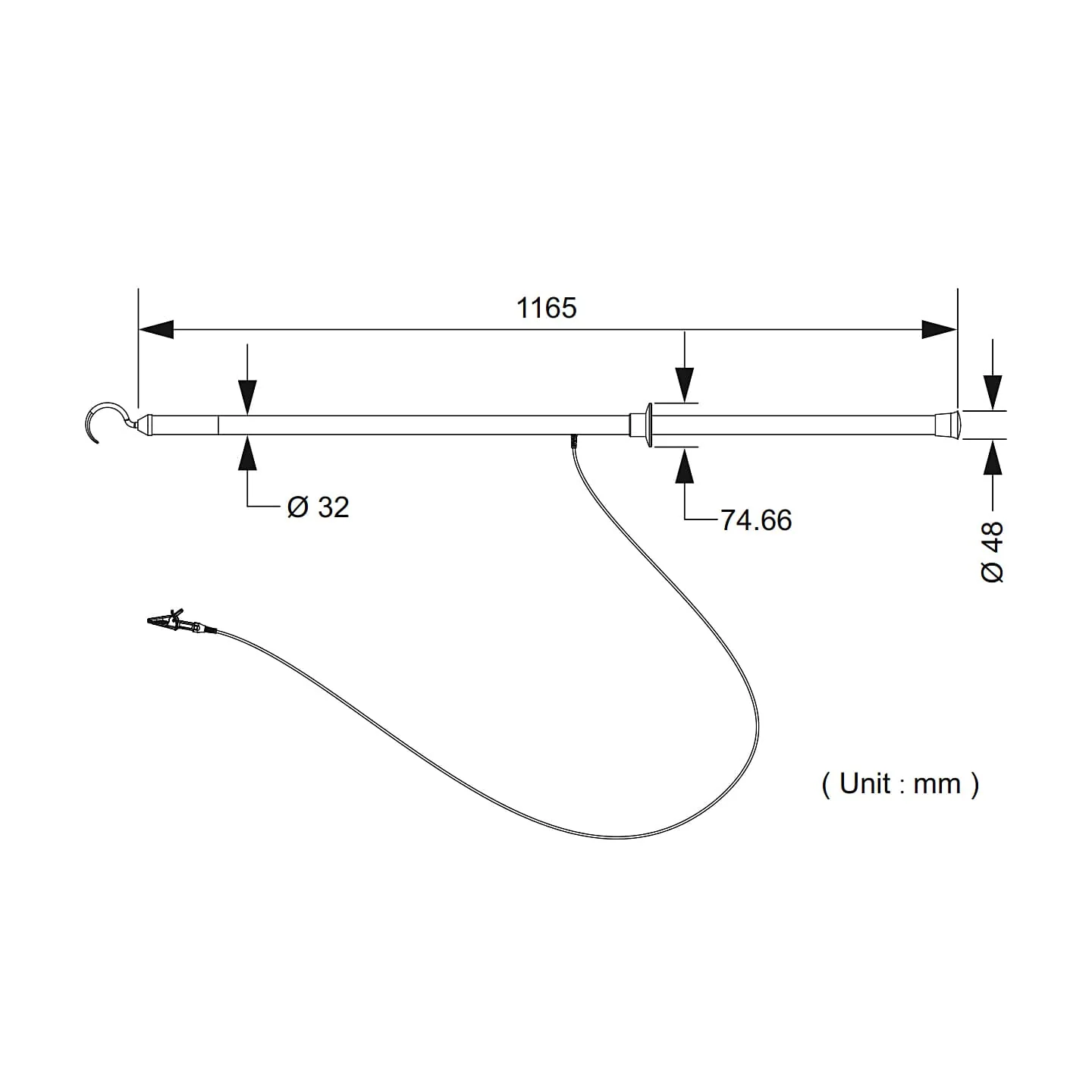 Kusam-Meco 35kV Resistive Type High Voltage Discharge Rod, KM-DSR-35K
