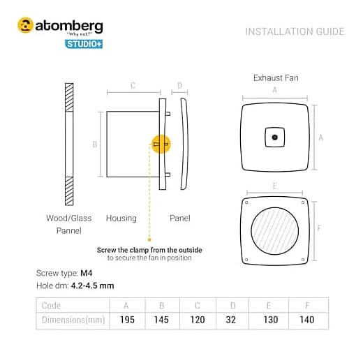 Atomberg Studio+ 150 Energy Saving Exhaust Fan With BLDC Motor (Brown)