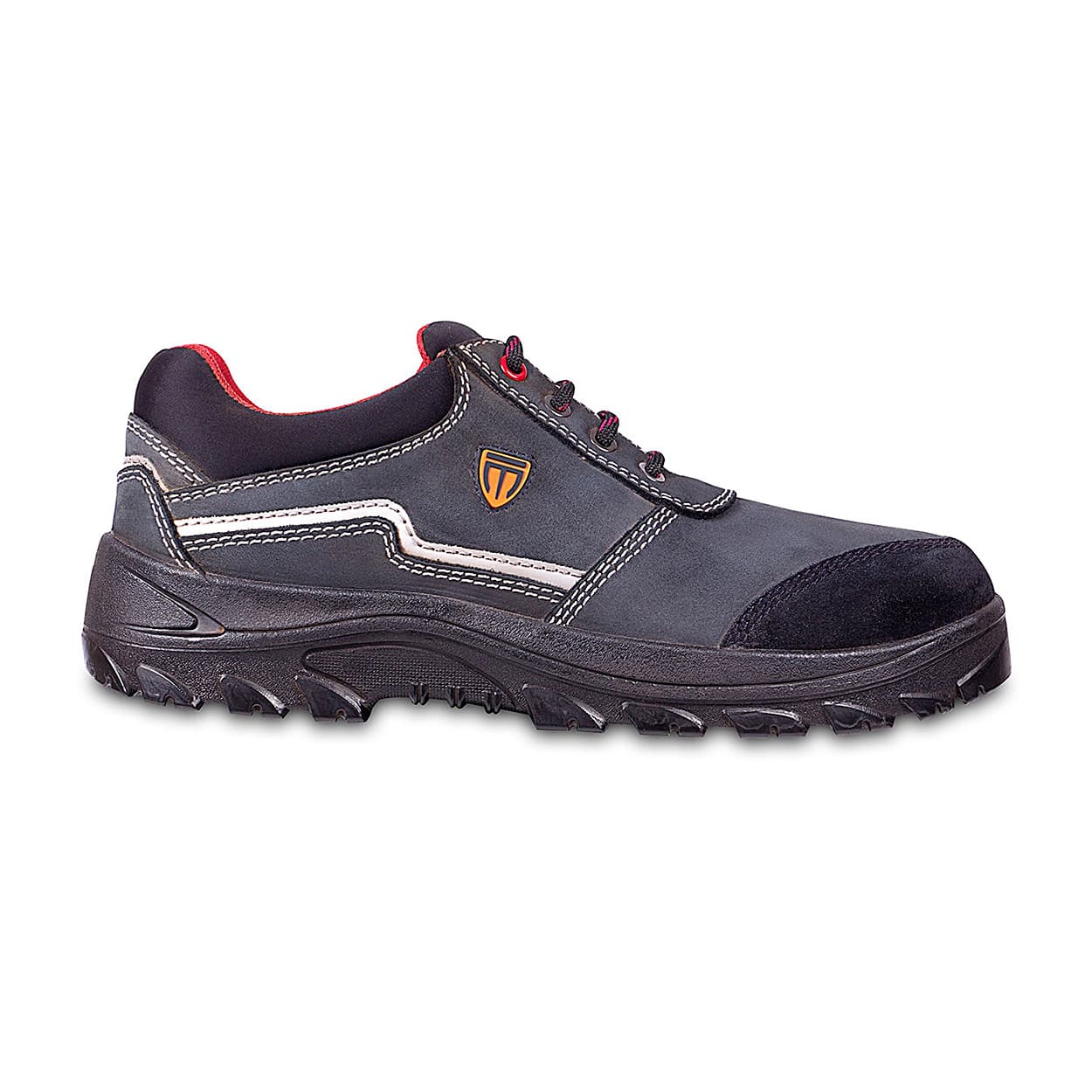 Tagra Low Ankle PU Nitrile Rubber Suede Leather Safety Shoes - Steel Toe (Black & Grey), Supreme Lo