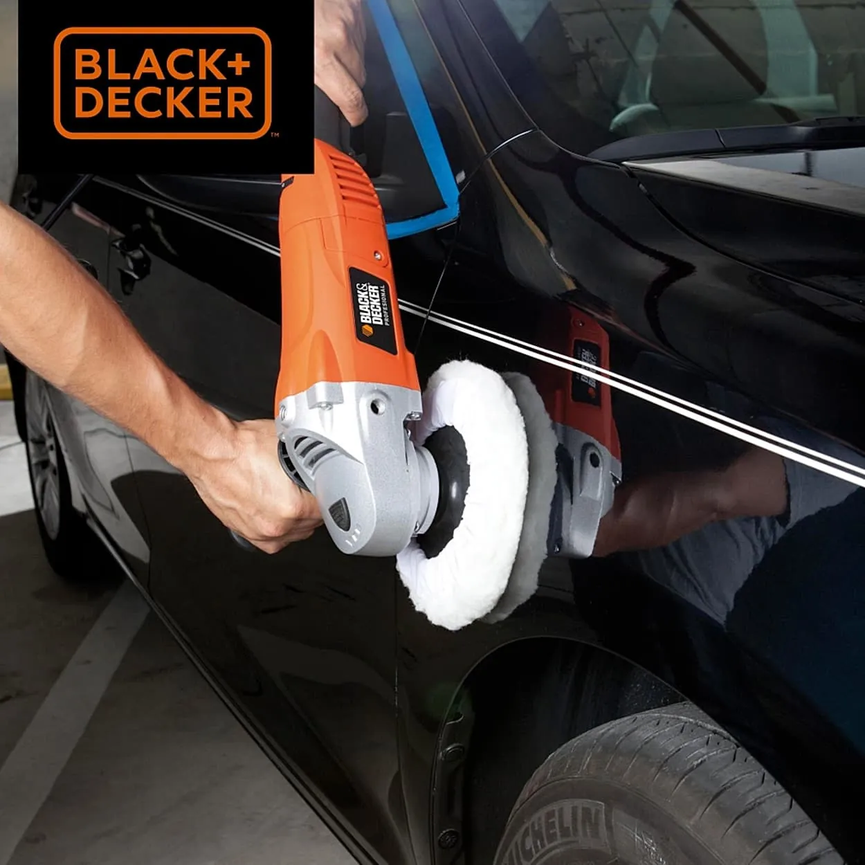 Black+Decker 180mm 1300W Buffing / Car Polisher With Kit Tool Box, WP1500K-B1