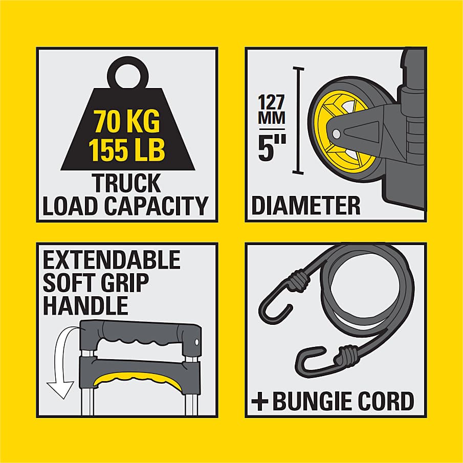 Stanley 70 Kg Load Capacity Folding Hand Truck with Utility Basket (Combipack), SXWT-FT509