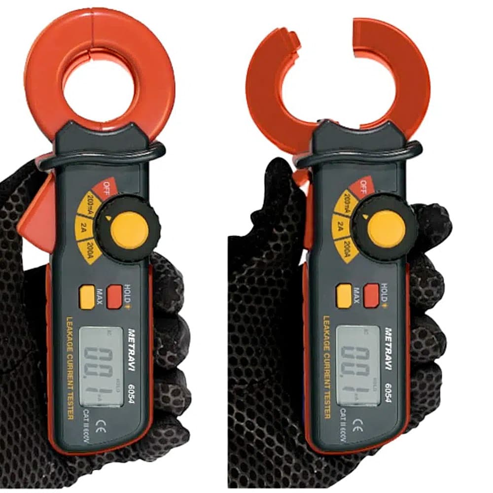 Metravi 3-1/2 Digit / 30 mm Digital AC Leakage Current Clamp Meter, DT-6054