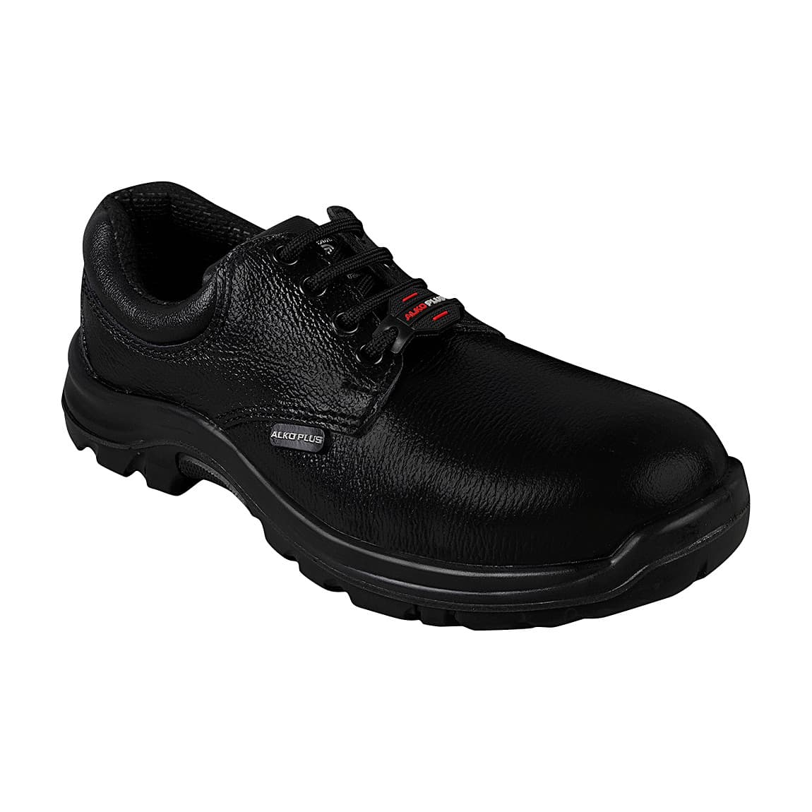 Alko Plus Low Ankle Buff Leather Safety Shoe with PU Single Density Sole - Steel Toe (Black), APS 1052