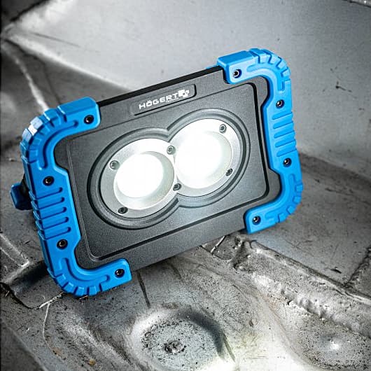 Hogert 2 x 10W COB LED Portable Floodlight With USB, HT1E430
