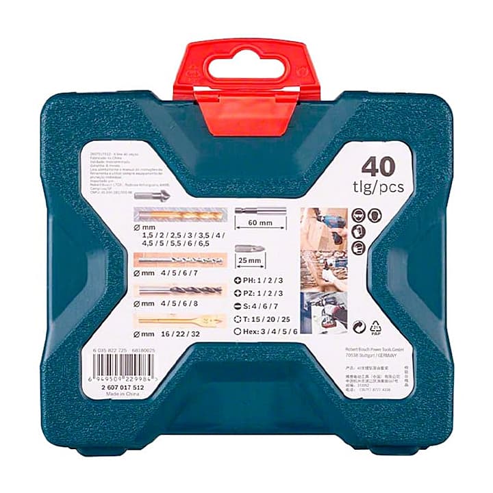 Bosch 40 Pcs Professional Blue X-Line Titanium Set, 2 607 017 512