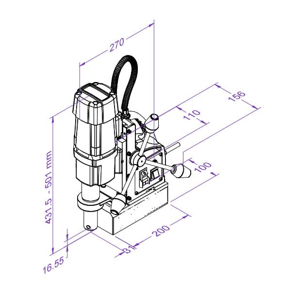 Eibenstock 50 mm Magnetic Core Drilling Machine, KBM 50 - 2