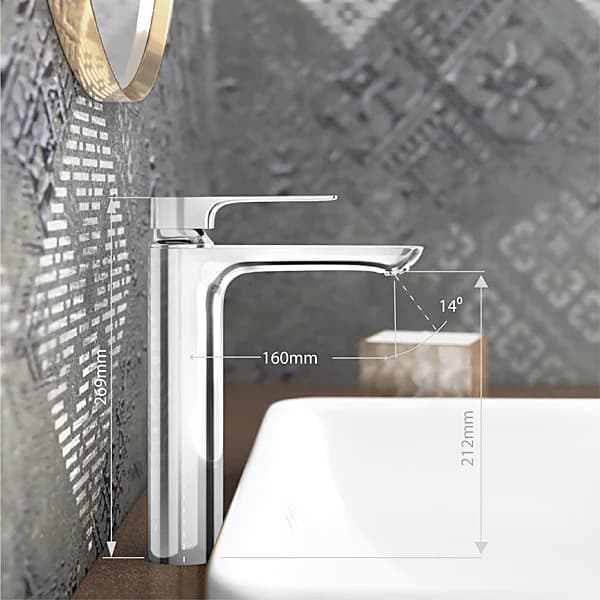 Kohler Aleo+ Single Control Tall Basin / Lavatory Faucet Without Drain In Polished Chrome Finish, K-72337IN-4ND-CP