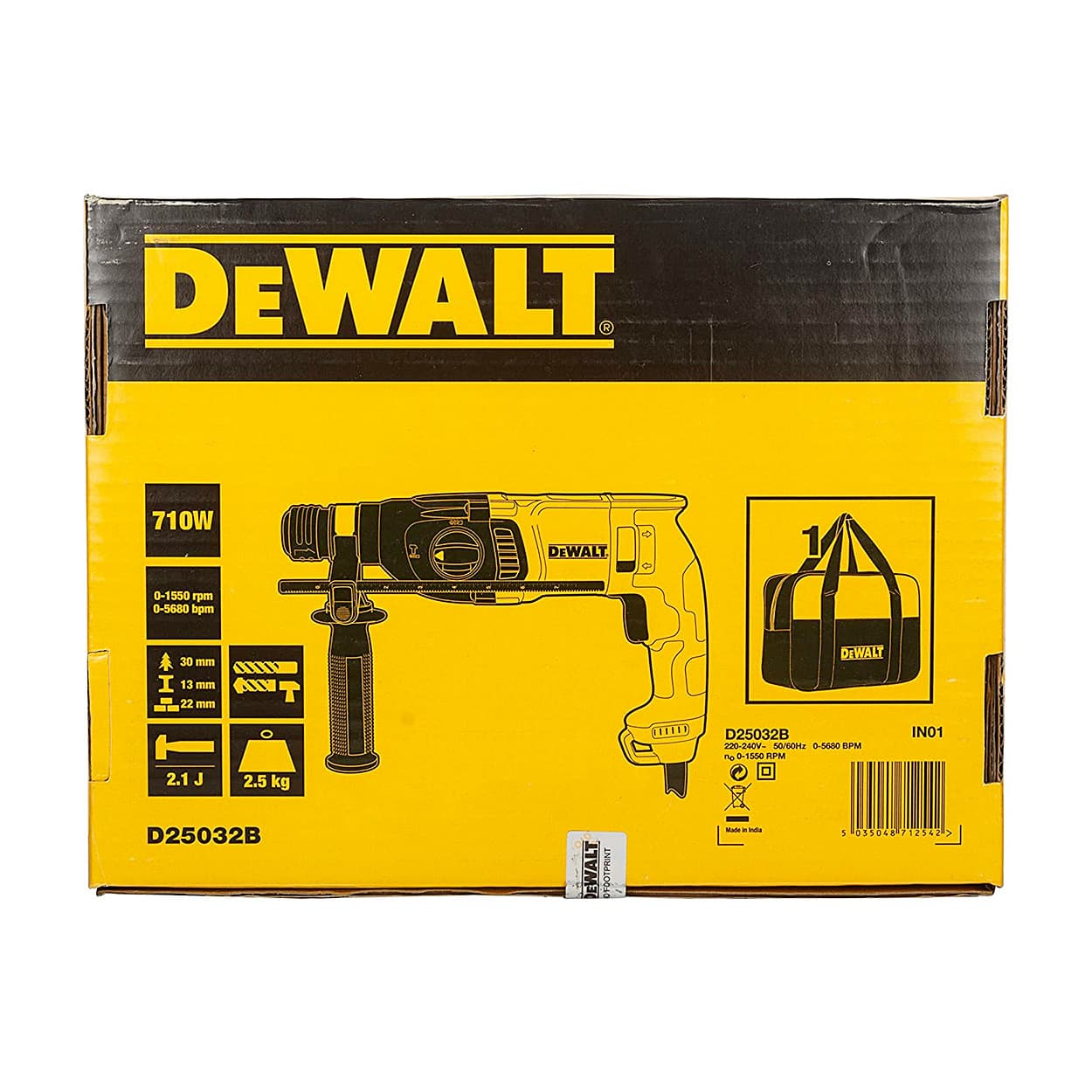 Dewalt 22mm 710W 2 Mode SDS-PLUS Rotary Hammer, D25032B-IN