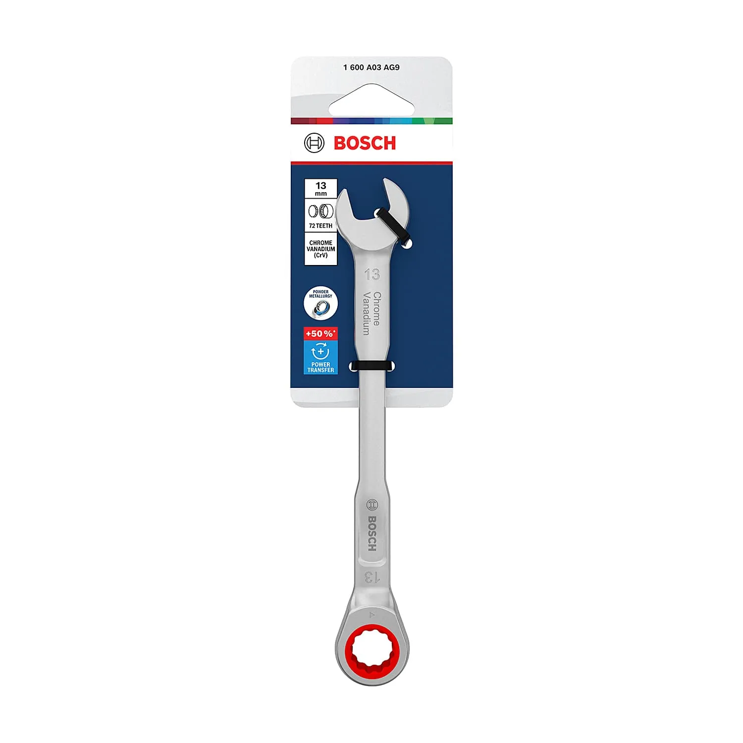 Bosch 13 mm Ratchet Combination Wrench (72 Teeth), 1 600 A03 AG9