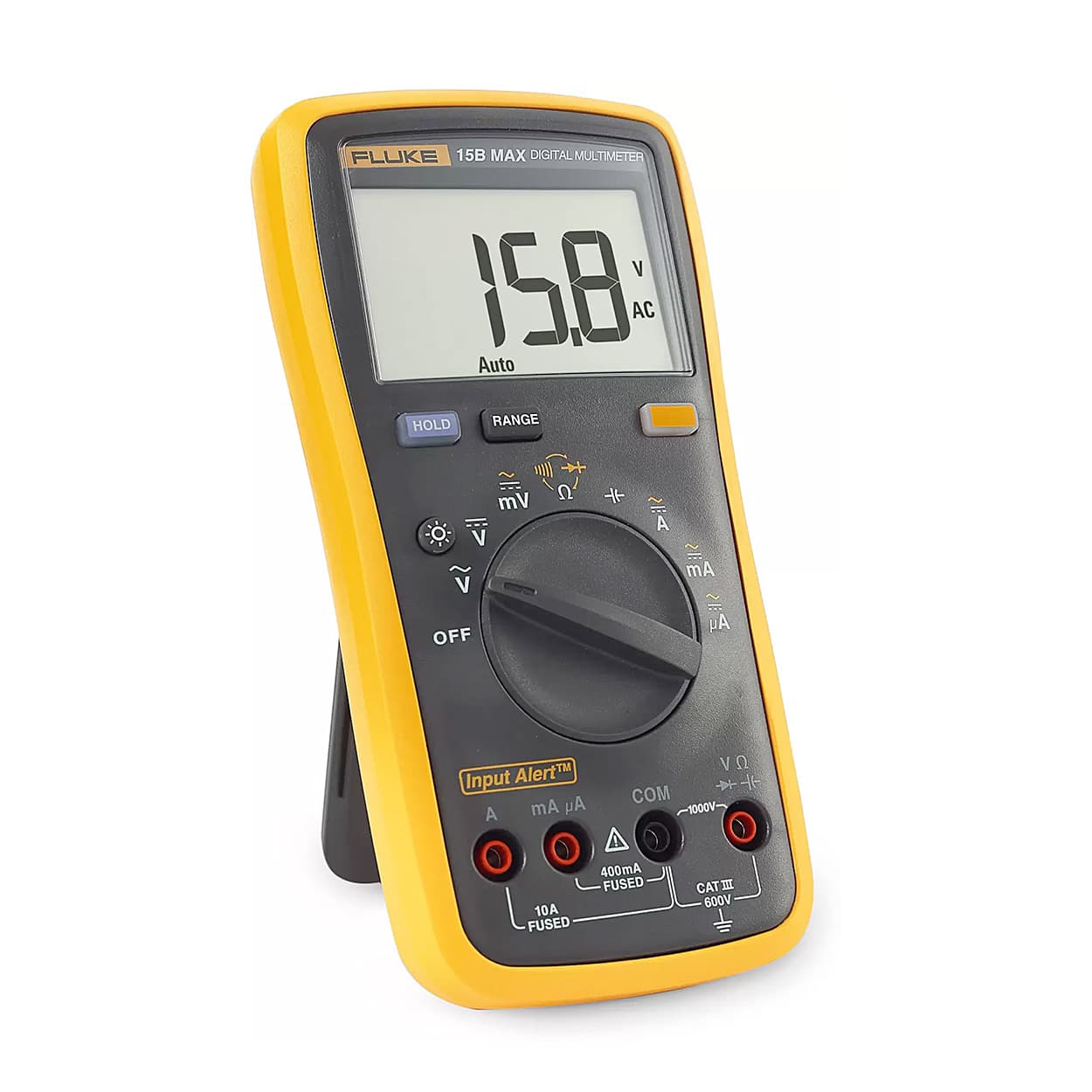Fluke 15B Max-02 6000 Counts / 600V Economical Digital Multimeter With TL31 Extra-Slim Test Leads