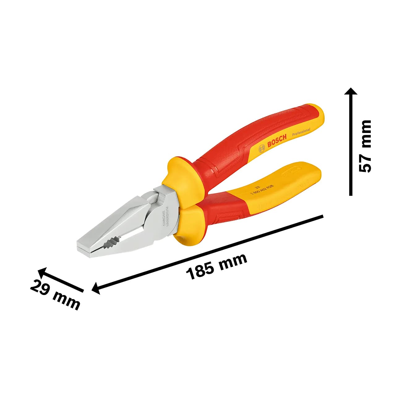Bosch 7 inch / 180 mm VDE Combination Plier, 1 600 A02 NE1