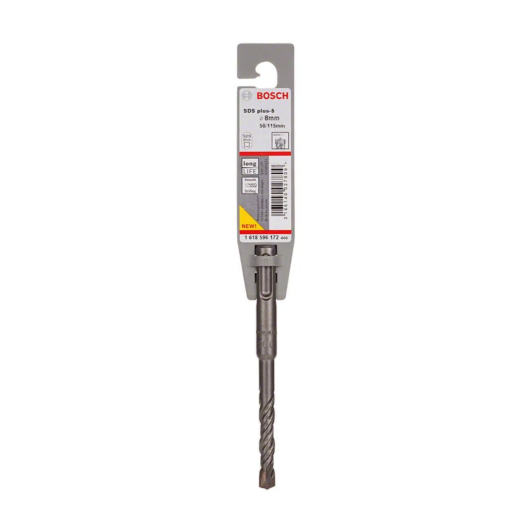 Bosch 8.00 x 115 mm SDS Plus-5 Drill Bits, 1 618 596 172