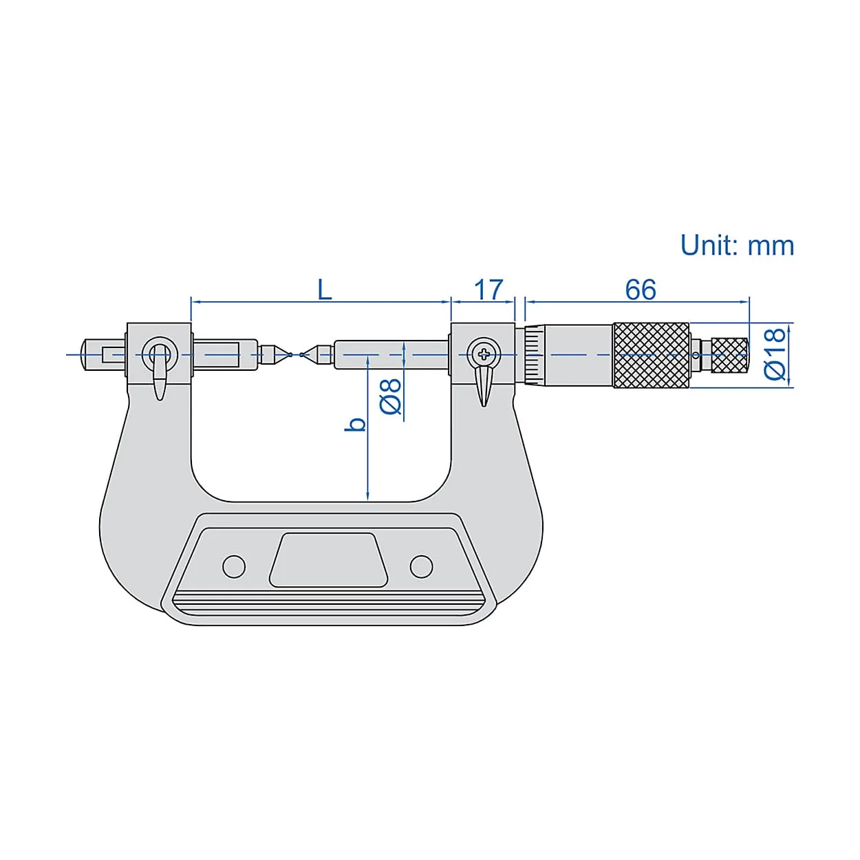 Insize 25 - 50 mm Gear Tooth Micrometer (Without Tips), 3291-50